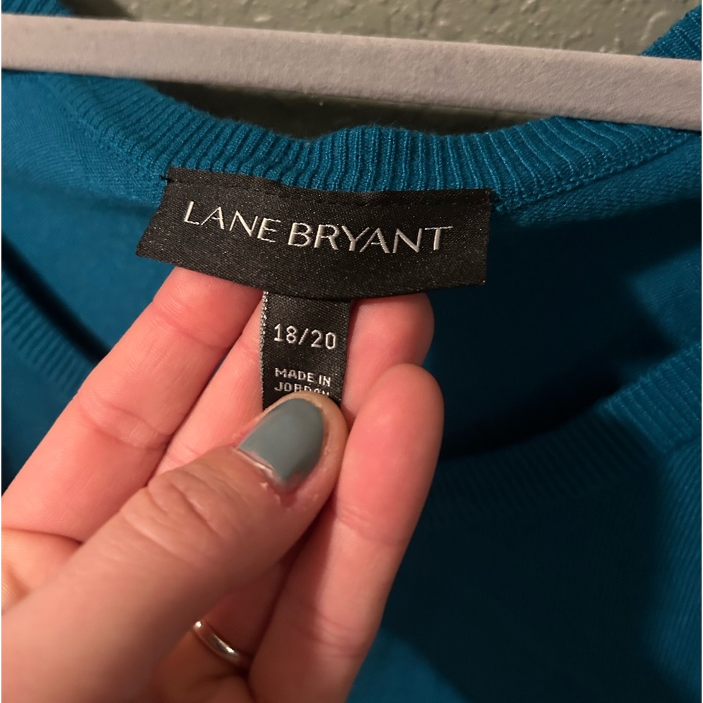 Lane Bryant Teal Button-Up Cardigan - Picture 3 of 6